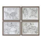 Product Image 2 for Uttermost World Maps Framed Prints S/4 from Uttermost