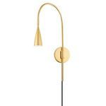 Product Image 1 for Jenica 1-Light Modern Arched Aged Brass Portable Sconce from Mitzi