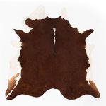Brown And White Cowhide Rug image 1