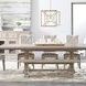 Room view of Hudson Media Sideboard with dining table and chairs featuring tufted upholstery