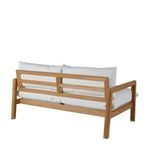 Rear angled view focused on horizontal support slats of the Monterey Loveseat wooden frame