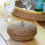 Product Image 1 for Amelia Woven Bamboo Cane Lidded Box from Park Hill Collection