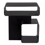 Side view showing the Danville Side Table’s distinct L-shaped profile with curved edges