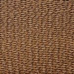 Close-up of woven rattan style texture in warm brown on outdoor stool frame