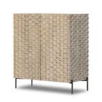 Product Image 1 for Raffael Carved Stonewash Grey Bar Cabinet from Four Hands