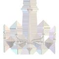 Donnybrook Chandelier front view with snow white finish and symmetrical six-arm design