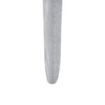 Close-up on tapered wooden leg with visible grey wood grain texture