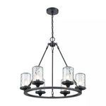 Product Image 1 for Torch 6 Light Outdoor Chandelier In Charcoal With Water Glass from Elk Lighting