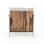 Rear view of Zoey Chair showcasing richly grained wooden back panel