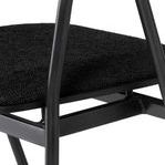 Close-up of Gianni Bar Stool seat upholstery texture and metal frame joints in charcoal color