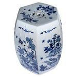 Product Image 5 for Hexagonal Blue & White Floral Bird Garden Stool from Legend of Asia
