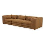 Lowtide sectional shown from a 45-degree angle highlighting the deep cushions and plush armrests