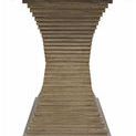 Cambio Console narrow side rear view showcasing layered ridges and smooth top edge with bleached finish