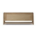 Back view of Salvador Sideboard with two ring pull handles on solid panel and paper cord shelf underneath