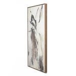 Oblique angle showing edge of Illumination IV By Matera painting and walnut frame depth