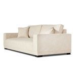 Side-rear angled view of Peyton Sofa showing armrest height and cushion alignment