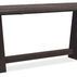 Right angled view highlighting the slim edge of the flip-top and panel detailing on pedestal legs