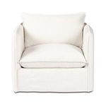 Fabric texture close-up of off-white slipcover material on Andre Outdoor Swivel Chair