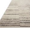 Low angle view showing edge binding and flat weave texture of the Darby Charcoal Sand Rug