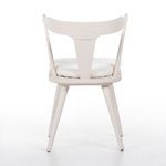 Rear angled perspective showing iconic broad top rail and tapered back legs of chair