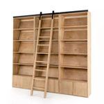 Bane Triple Bookshelf with Ladder - Smoked Pine image 1