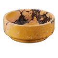 Angled view focusing on the bowl’s thickness and the swirling marble texture on the inside