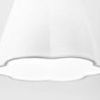Close-up of white fabric shade showing scalloped edge detail and texture
