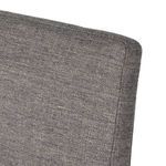Top portion of Abida Alcala Nickel Dining Chair backrest showcasing clean lines and fabric texture