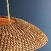 Side angle showing tapered, rounded shape of woven Lampanakay Rope shade