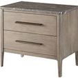 Erinn Nightstand angled view showing tapered legs and wood grain texture