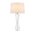 Duveen Table Lamp with clear optic crystal base against white background without dimensions