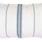 Blue and white striped rectangular linen cashmere sham with chambray stripes and crisp edges