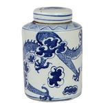 Tea jar showing dragon’s scaled body and claw details on side