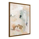 Gaia framed painting shown from angled side view highlighting wood frame depth