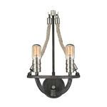 Product Image 1 for Natural Rope 2 Light Sconce In Silvered Graphite/Polished Nickel Accents from Elk Lighting