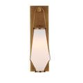 Front view with illumination on, highlighting soft glowing effect of frosted glass shade