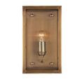 Royster Outdoor Wall Sconce front view highlighting rectangular glass and metal construction