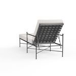 Back view showing basket weave pattern on wrought iron of Provence Chaise Lounge with angled backrest