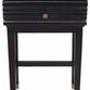 Kitame Side Table top-down front view emphasizing square shape and bronze drawer pull