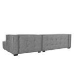 Rear view showing tufting pattern on backside of sofa and inset piping detail