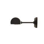 Profile view highlighting circular raised detail on mounting plate and supporting arm length