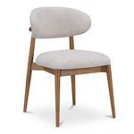 Ellie Dining Chair angled view showing tapered rubberwood legs and curved backrest profile