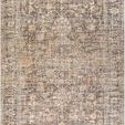 Traditional Marlene area rug with intricate dark brown and beige machine-woven pattern, medium pile