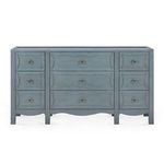 Front view of Sara 9-Drawer Cabinet showing symmetrical drawer arrangement and detailed wood grain