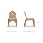 Schematic layout displaying all measurements for Kendall outdoor dining chair