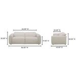 Dimension diagram of Eli Power Recliner sofa showing width, depth, and height measurements