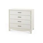 Barrett Large 4-Drawer dresser in sand white finish with clean lines and metal drawer pulls