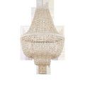 Close-up showing the pearlized white finish on wrought iron and paper twine wrapping detail