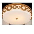 Top-down angle showing finial and flat opaque white glass diffuser