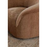 Close-up of Thora Lounge Chair’s rolled arm and plush velvet fabric texture